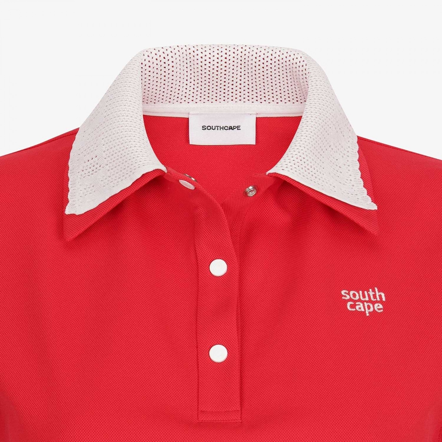 Contrast Knit Collar Polo T-Shirt_RD