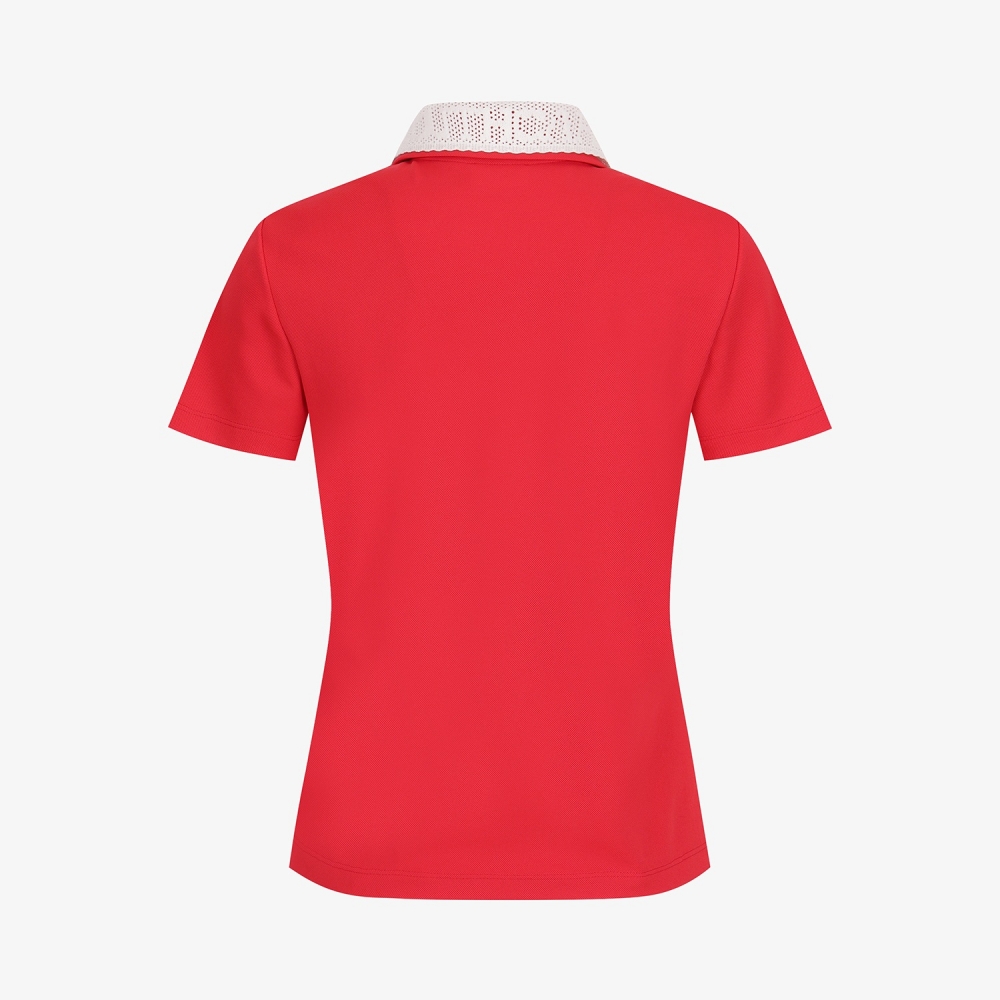 Contrast Knit Collar Polo T-Shirt_RD