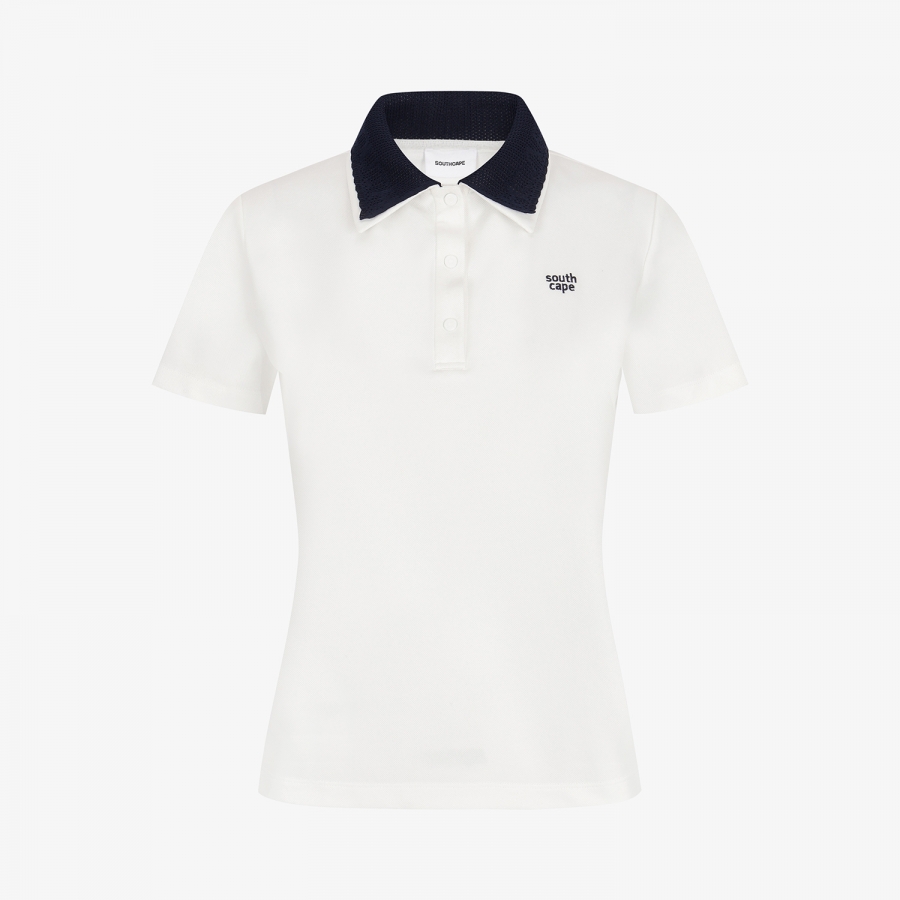 Contrast Knit Collar Polo T-Shirt_WT