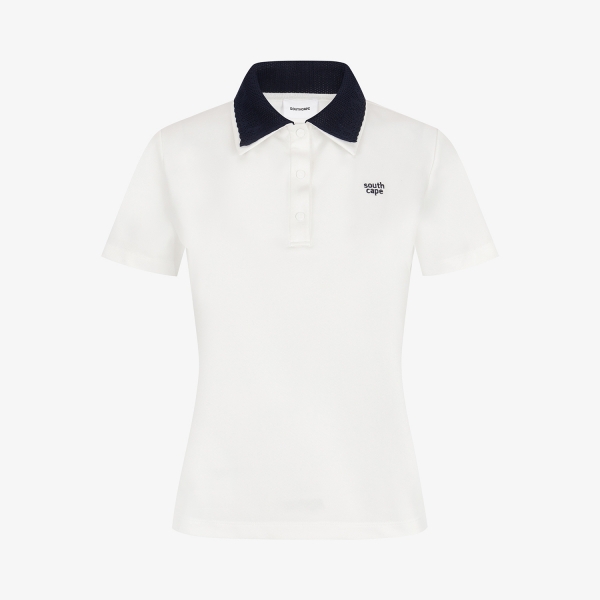 Contrast Knit Collar Polo T-Shirt_WT