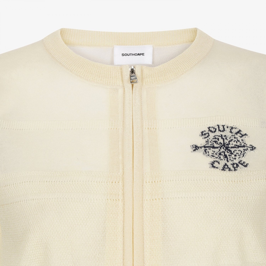 Southcross Stripe Sheer Zip-Up Cardigan_LY