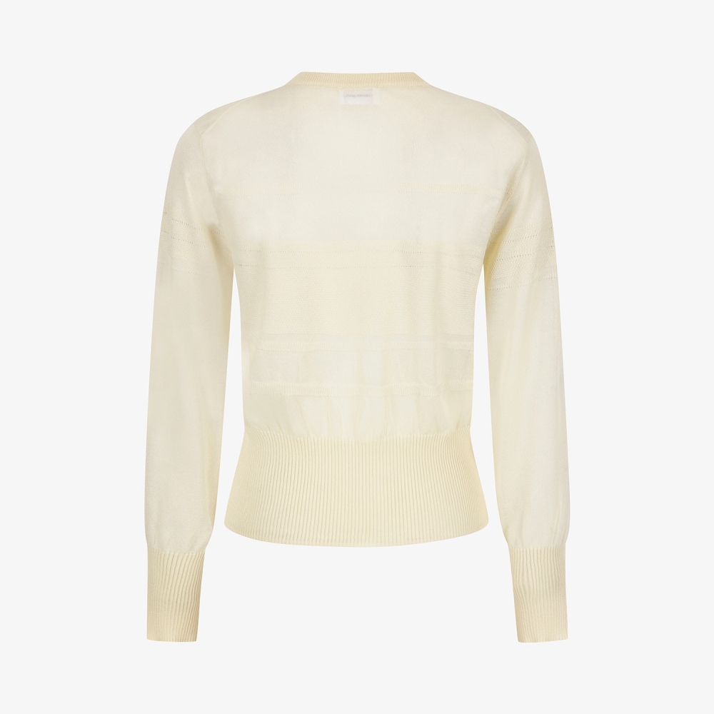 Southcross Stripe Sheer Zip-Up Cardigan_LY