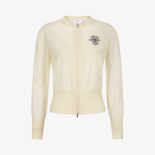 Southcross Stripe Sheer Zip-Up Cardigan_LY