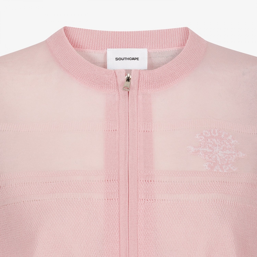 Southcross Stripe Sheer Zip-Up Cardigan_PK