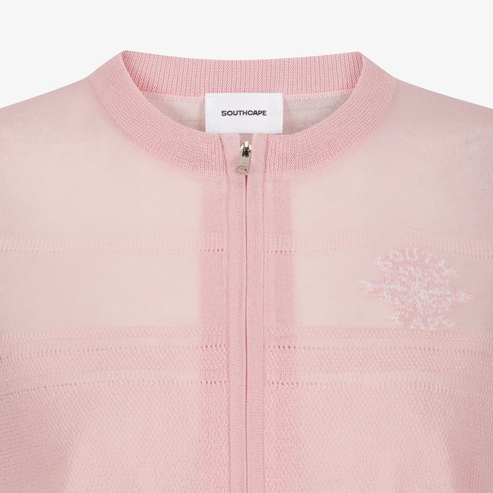 Southcross Stripe Sheer Zip-Up Cardigan_PK