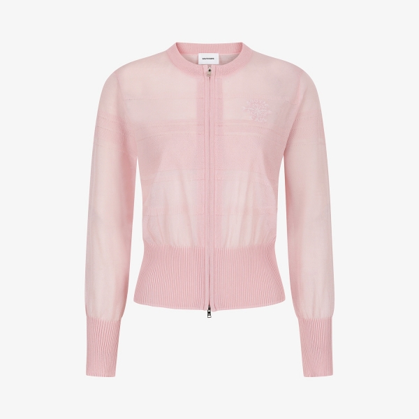 Southcross Stripe Sheer Zip-Up Cardigan_PK