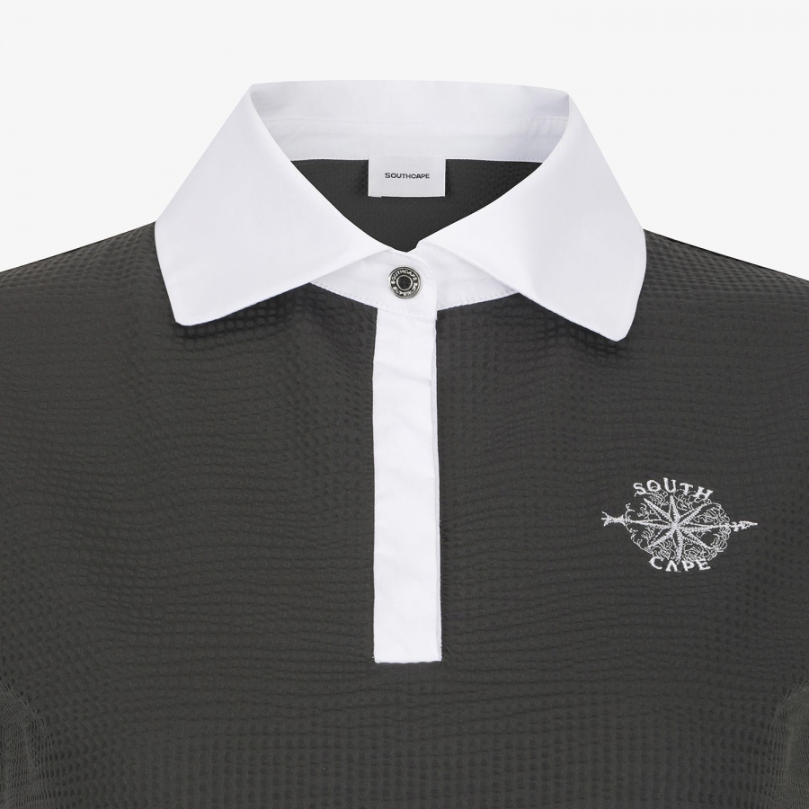 Cool-Touch Waffle Contrast-Collar T-Shirt_DG