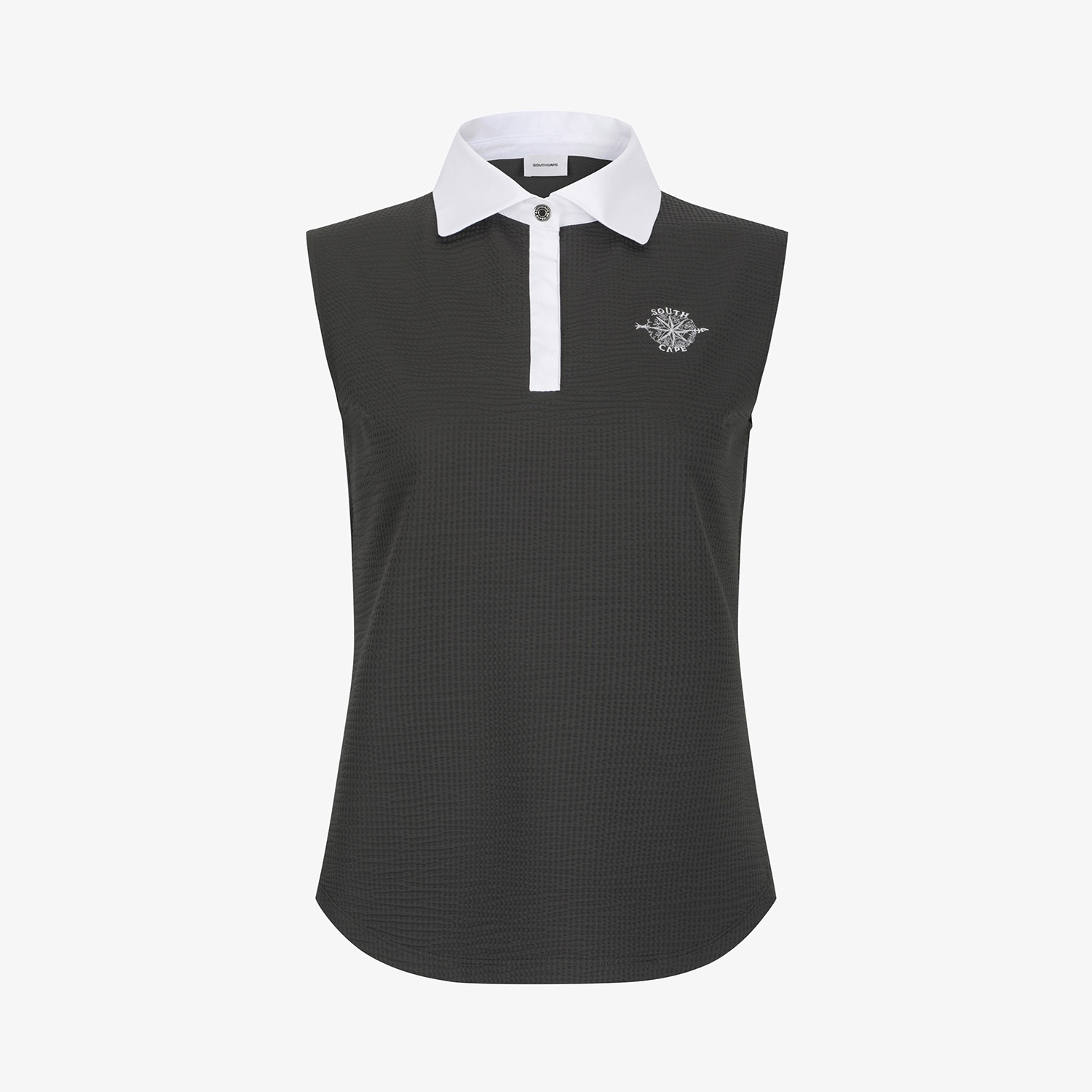 Cool-Touch Waffle Contrast-Collar T-Shirt_DG