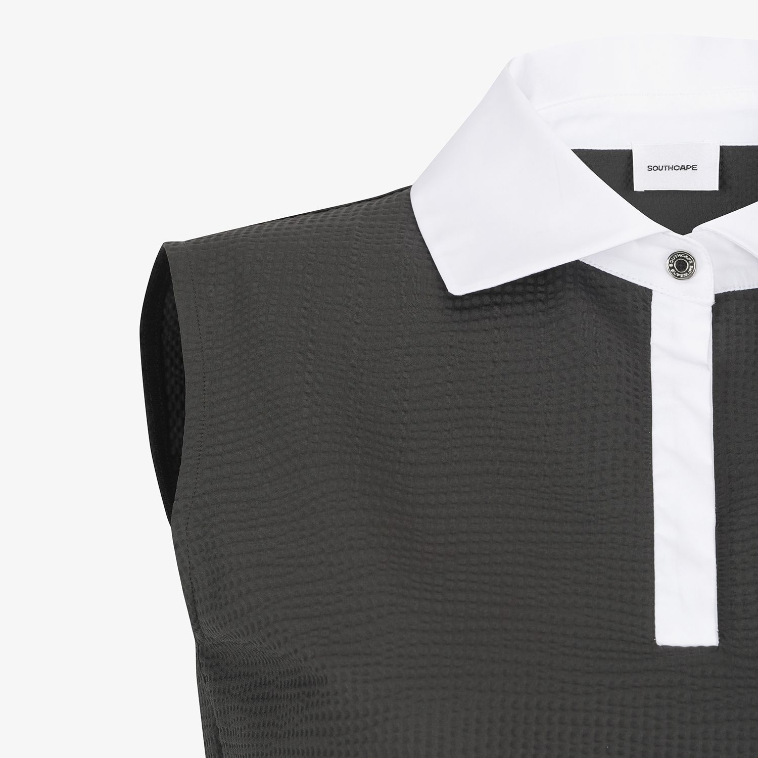 Cool-Touch Waffle Contrast-Collar T-Shirt_DG