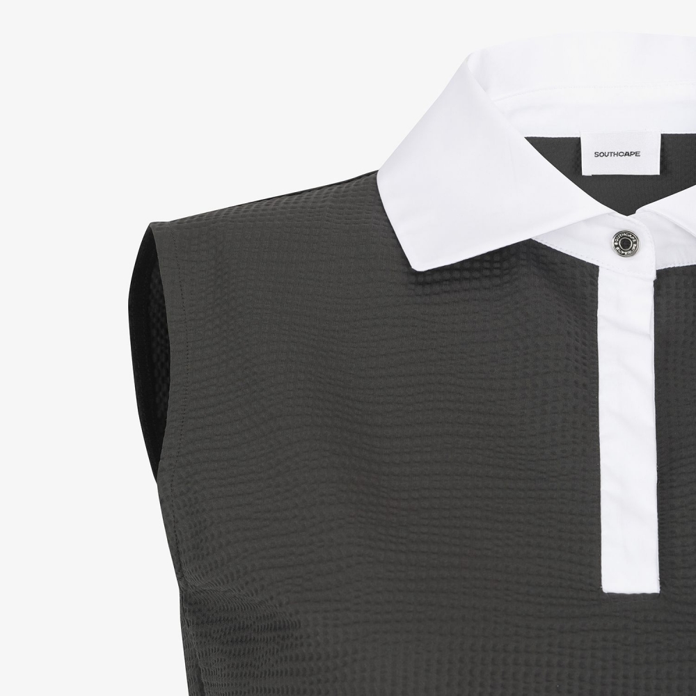 Cool-Touch Waffle Contrast-Collar T-Shirt_DG