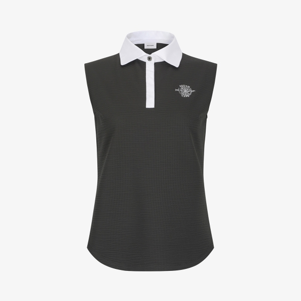 Cool-Touch Waffle Contrast-Collar T-Shirt_DG