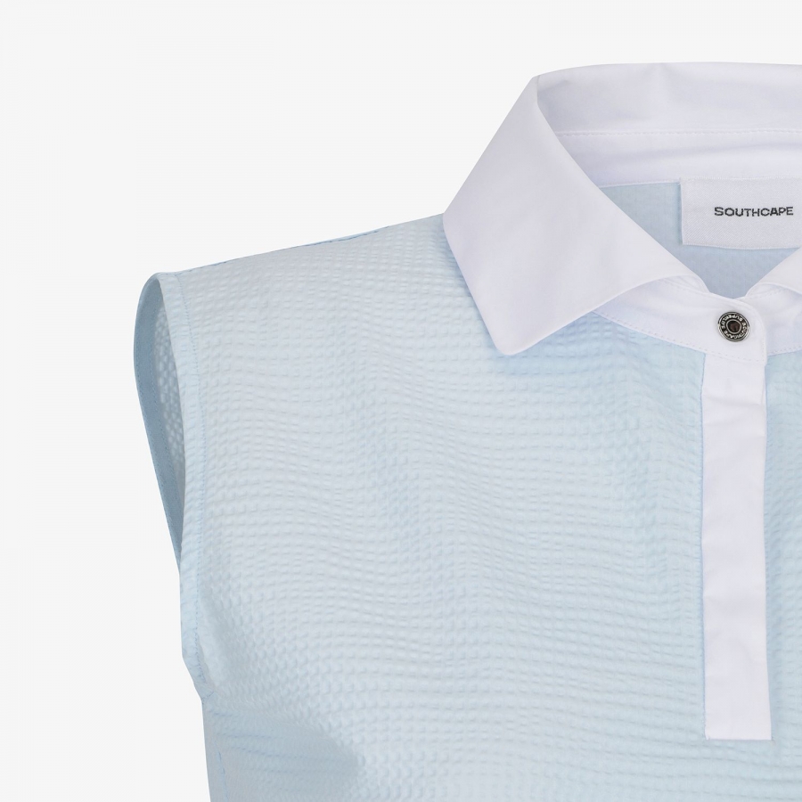 Cool-Touch Waffle Contrast-Collar T-Shirt_SK