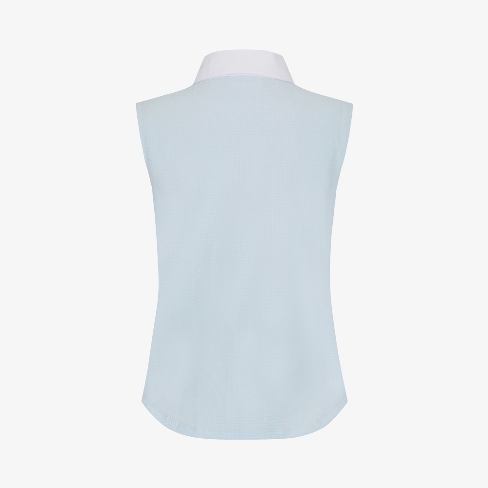 Cool-Touch Waffle Contrast-Collar T-Shirt_SK