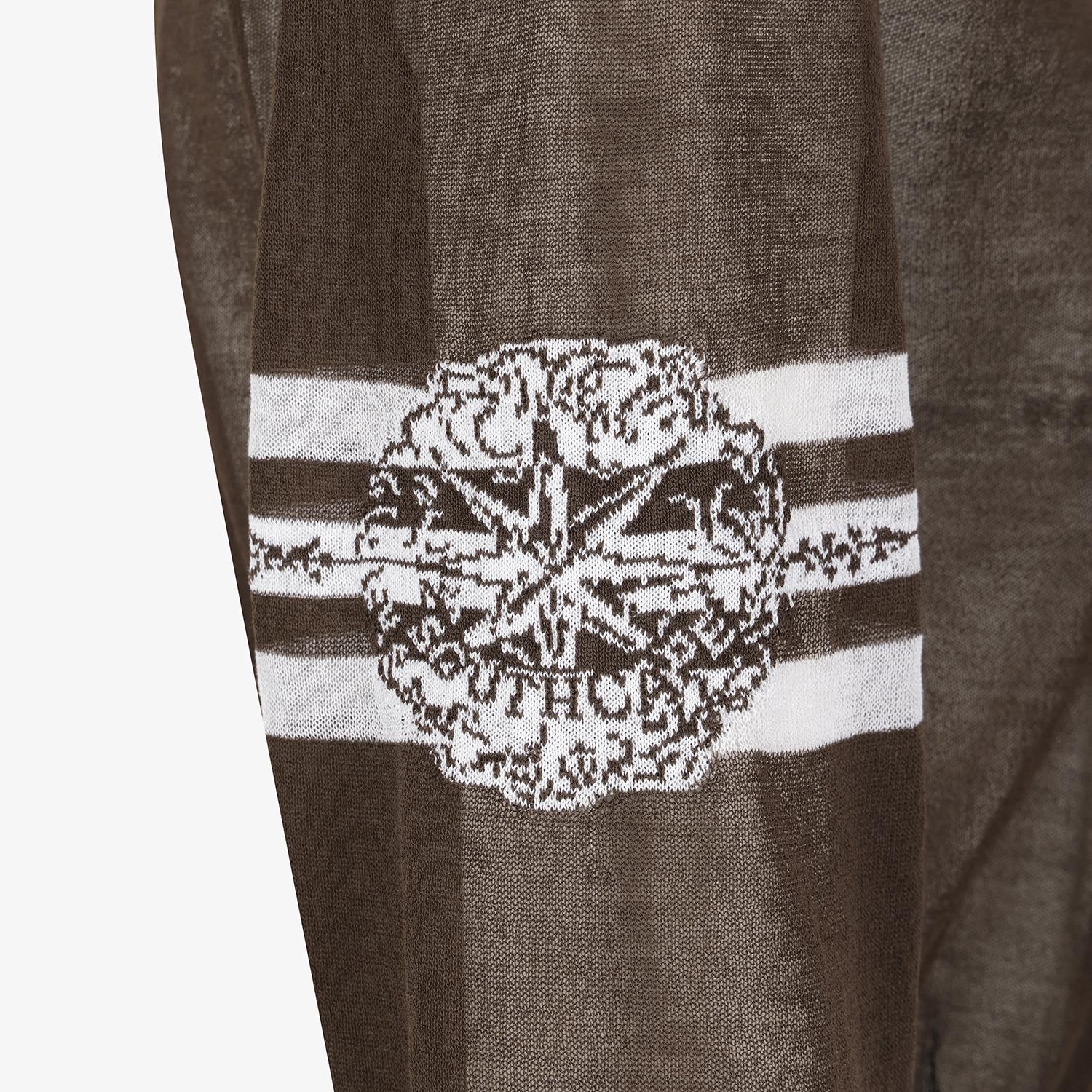 Sheer Round-Neck Zip-Up Cardigan_BR