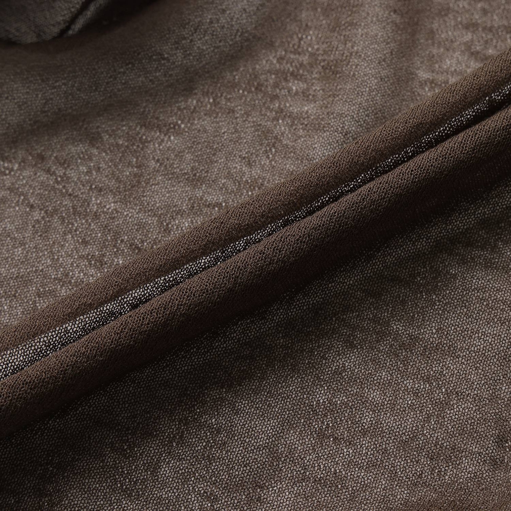 Sheer Round-Neck Zip-Up Cardigan_BR