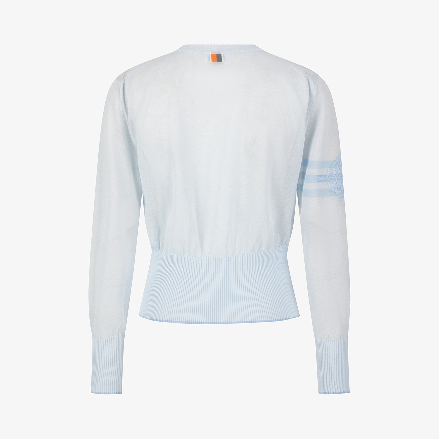Sheer Round-Neck Zip-Up Cardigan_LB