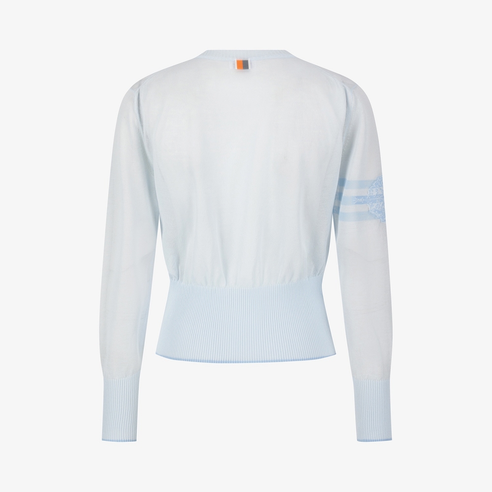 Sheer Round-Neck Zip-Up Cardigan_LB
