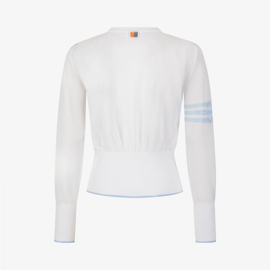 Sheer Round-Neck Zip-Up Cardigan_WT