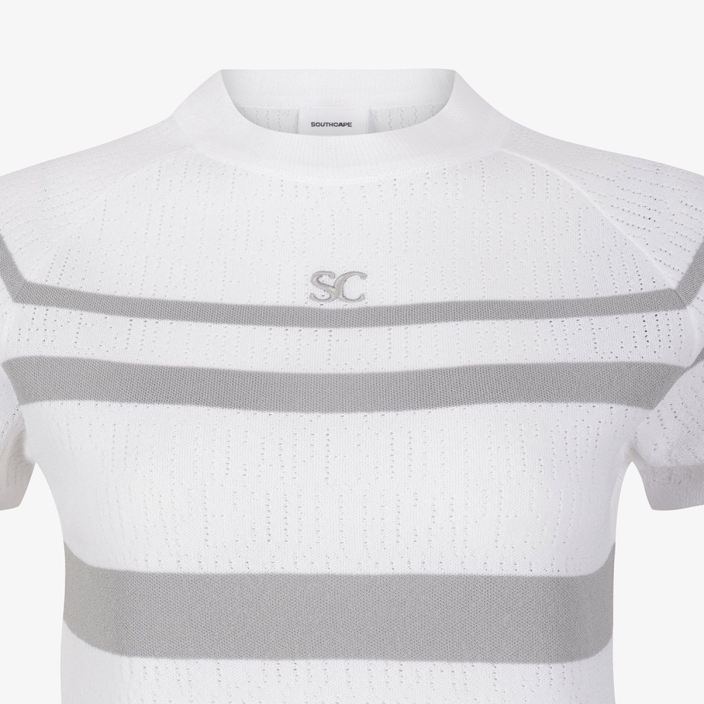 Marine Stripe Short Sleeve Knit_GY