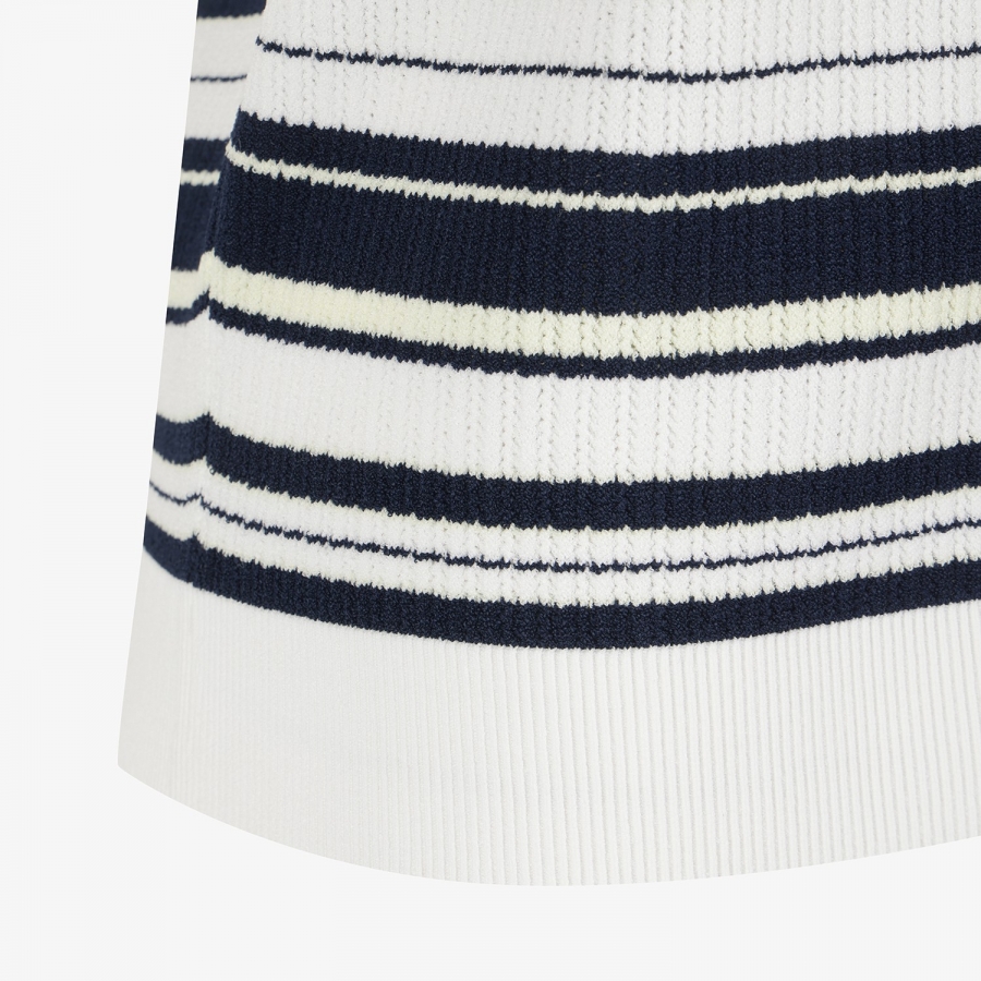 Stripe Open-Collar Knit Sleeveless_NA