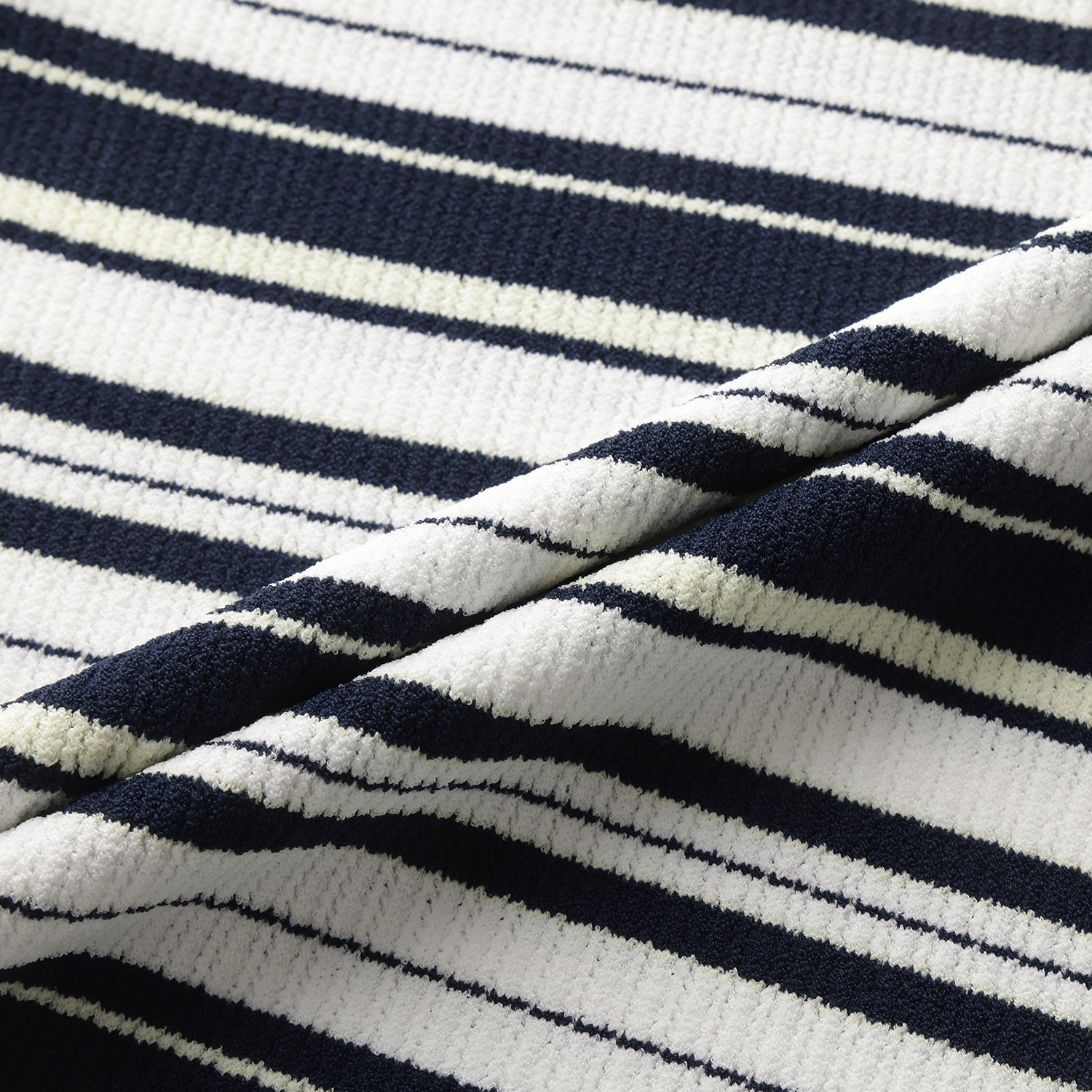 Stripe Open-Collar Knit Sleeveless_NA