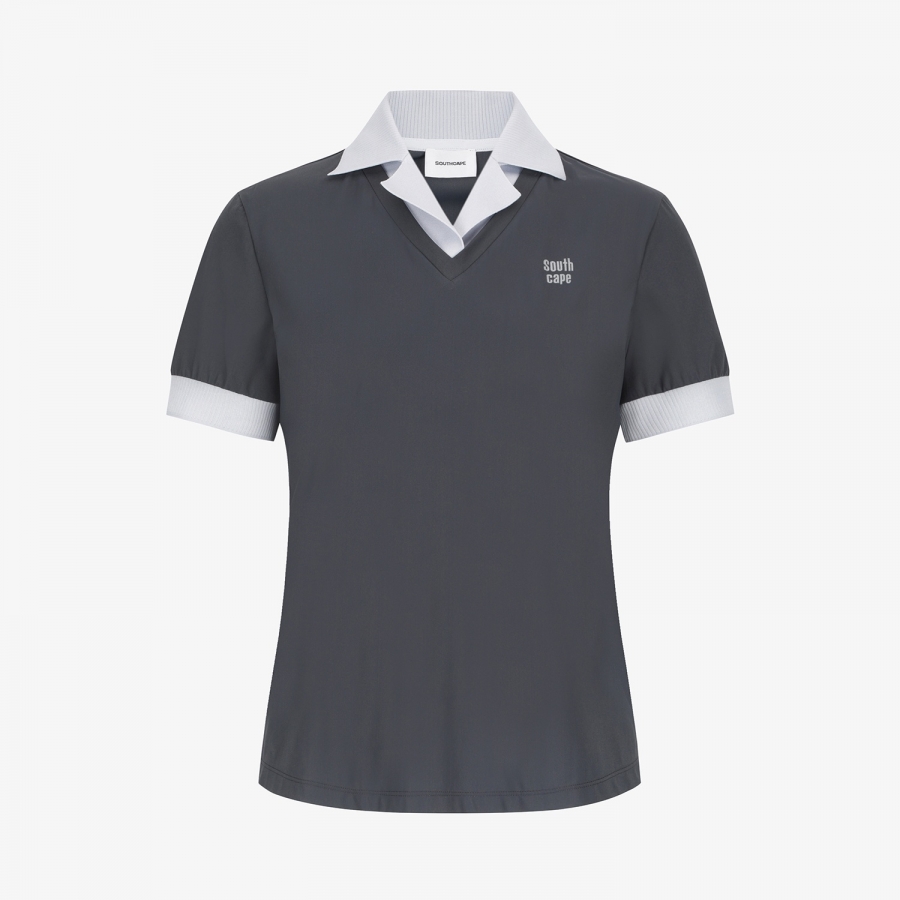 Layered Collar Short-Sleeve T-Shirt_DG