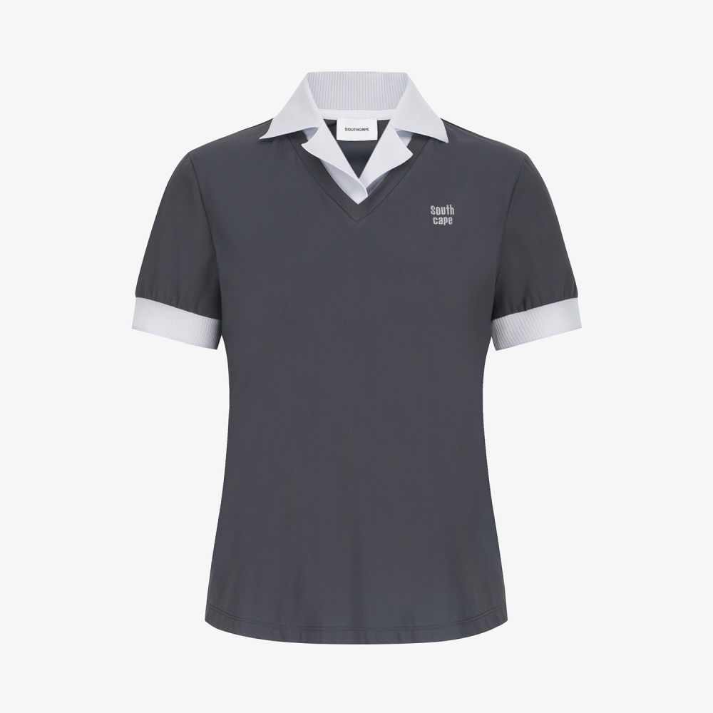Layered Collar Short-Sleeve T-Shirt_DG