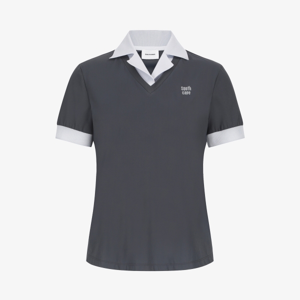 Layered Collar Short-Sleeve T-Shirt_DG
