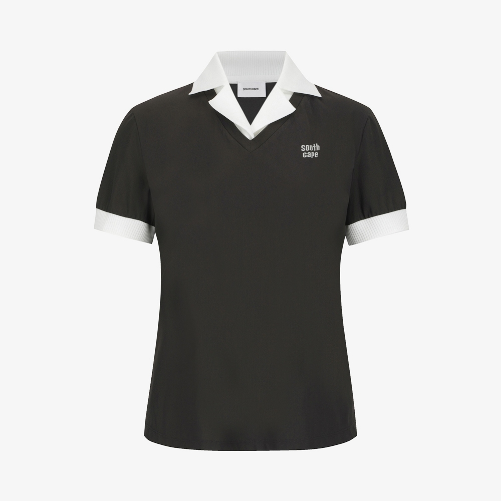 Layered Collar Short-Sleeve T-Shirt_DW