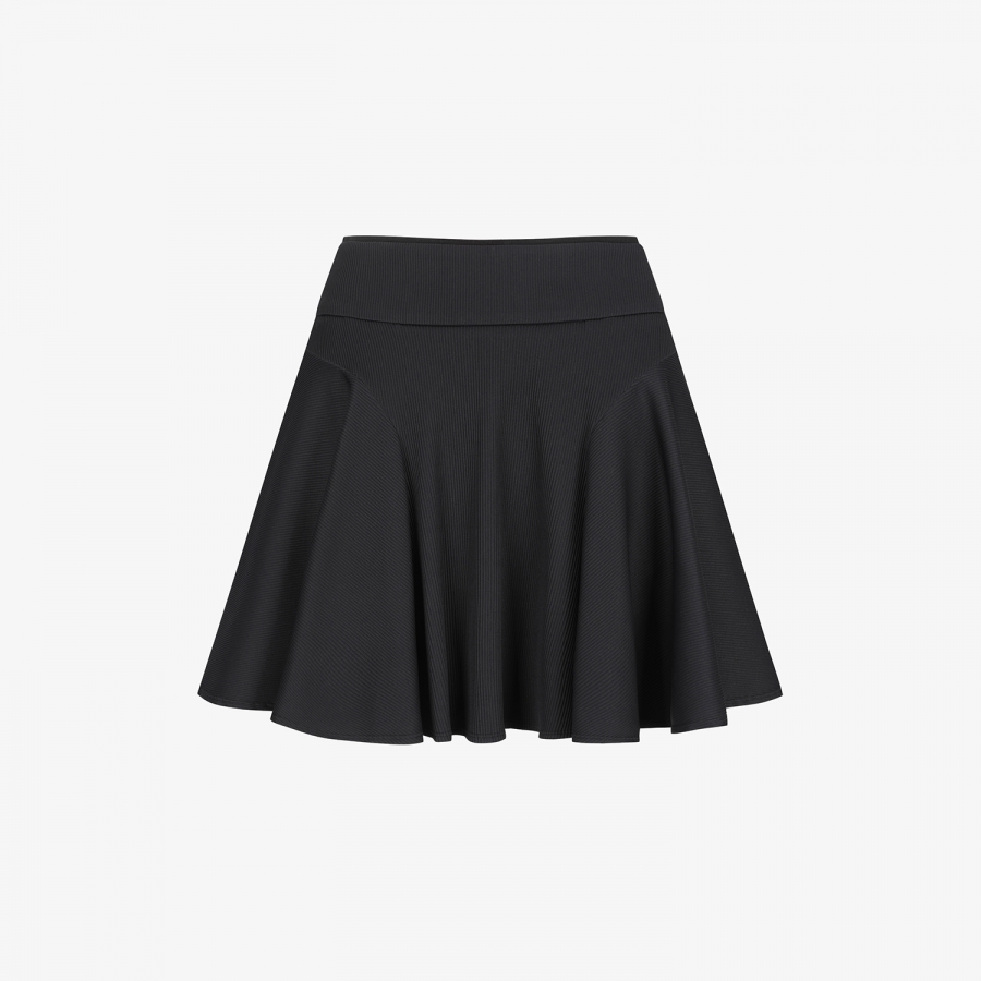 Ribbed Flare Skirt_BK