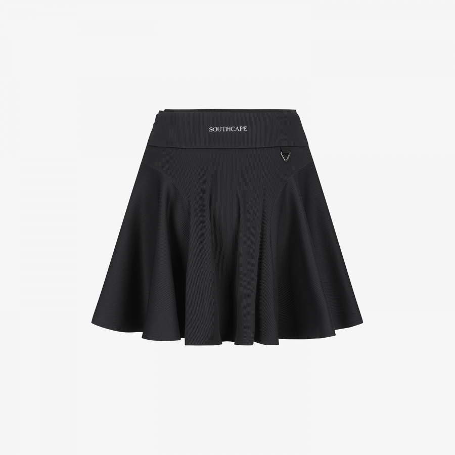 Ribbed Flare Skirt_BK