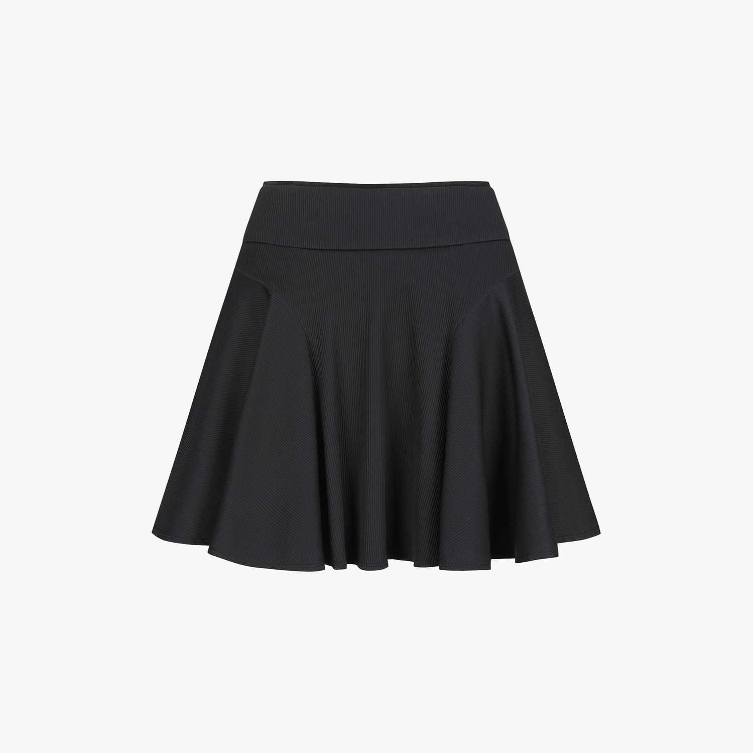 Ribbed Flare Skirt_BK
