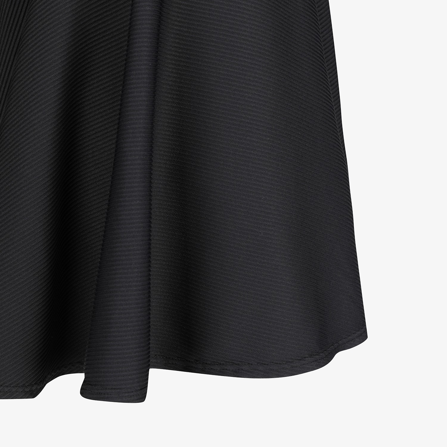 Ribbed Flare Skirt_BK