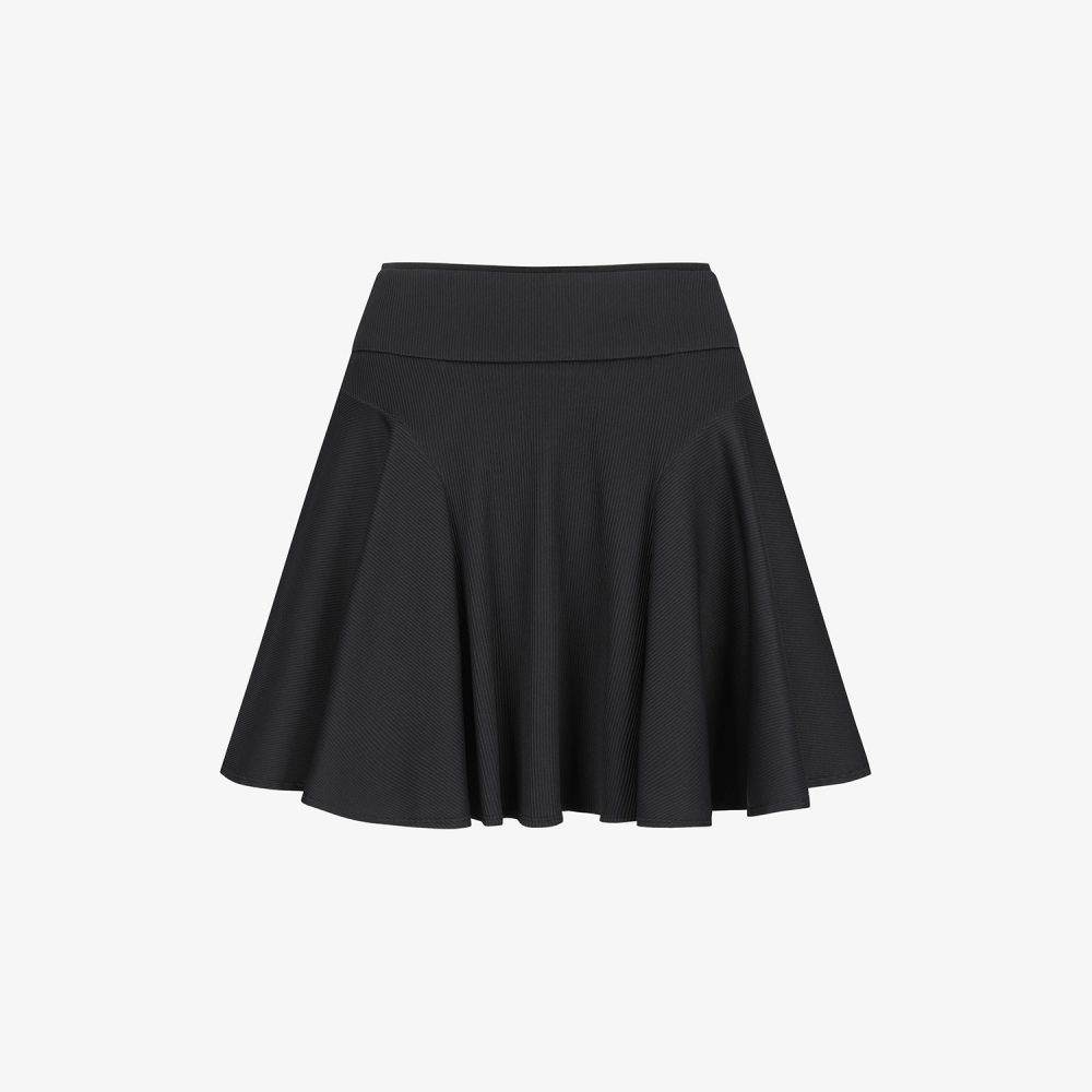 Ribbed Flare Skirt_BK