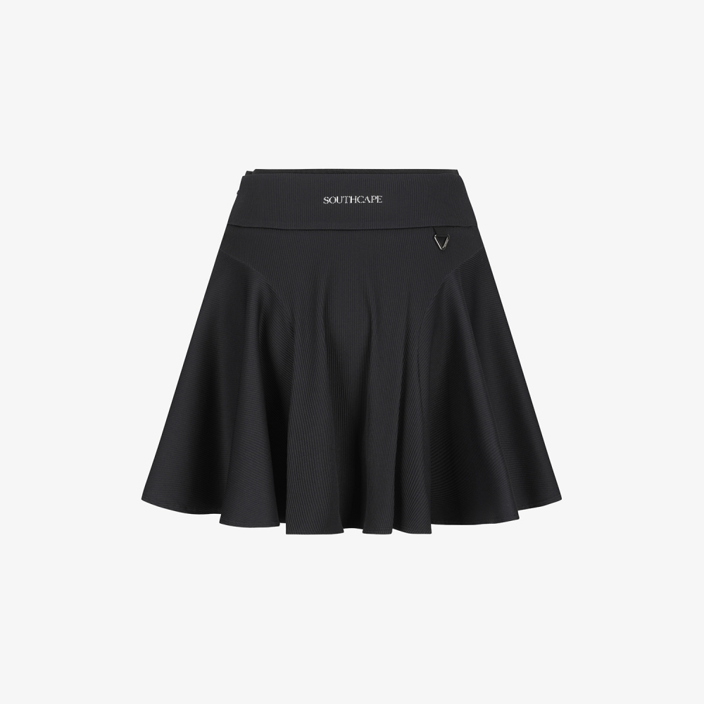 Ribbed Flare Skirt_BK