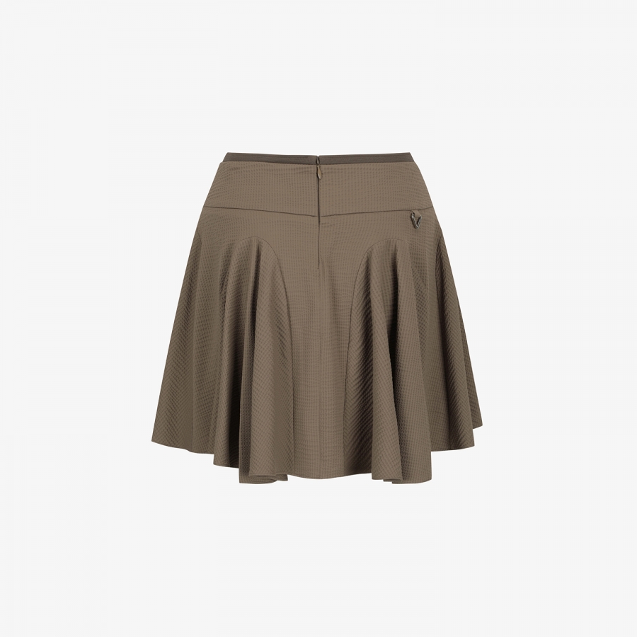 Ribbed Waffle Flare Skirt_BR