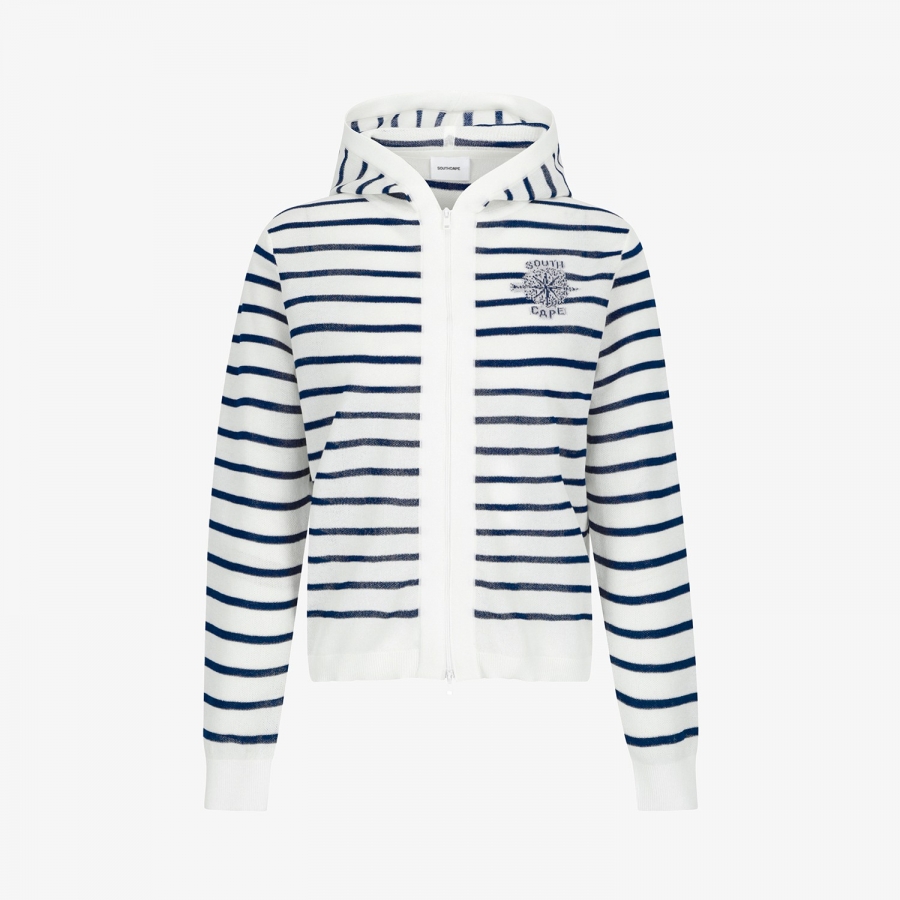 Southcross Stripe Hooded Sheer Cardigan_NA