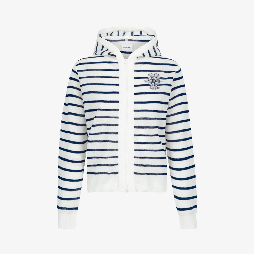 Southcross Stripe Hooded Sheer Cardigan_NA
