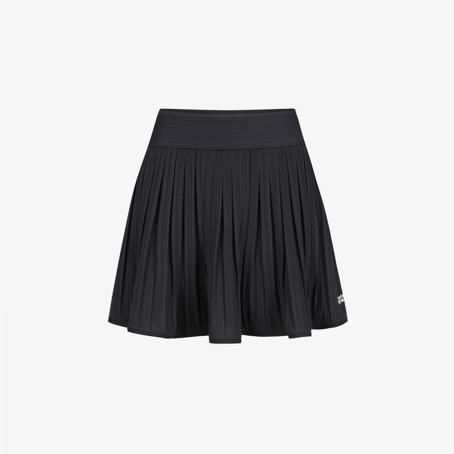 Mesh Dot Flare Skirt_BK