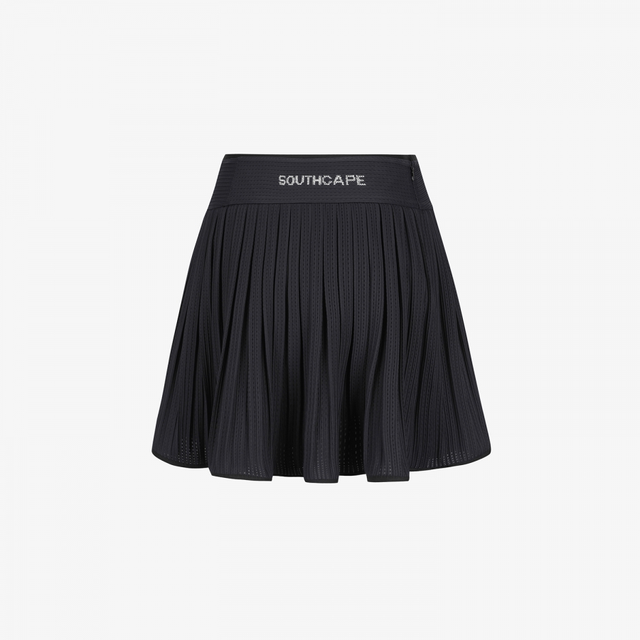 Mesh Dot Flare Skirt_BK