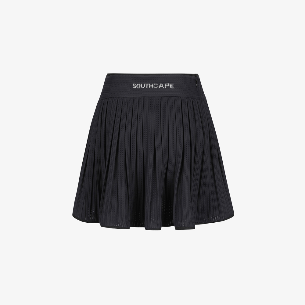 Mesh Dot Flare Skirt_BK