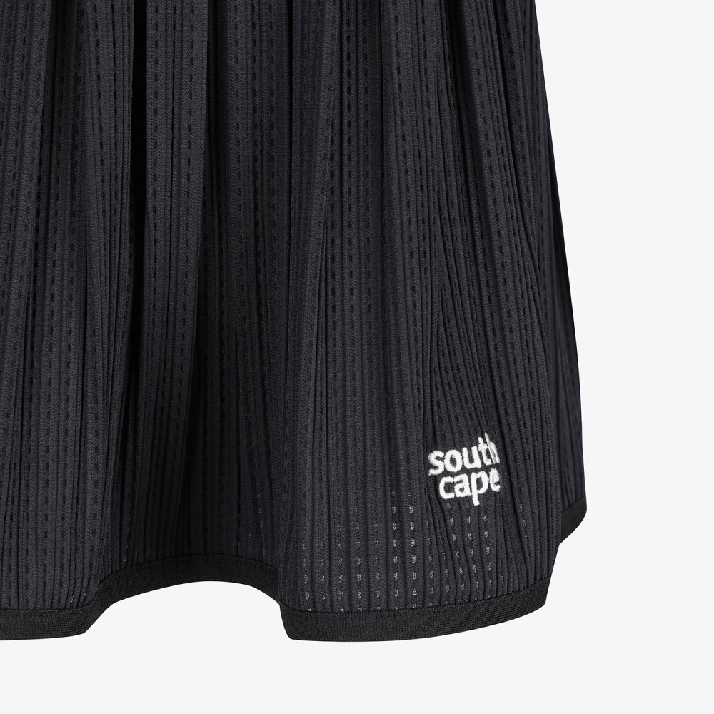 Mesh Dot Flare Skirt_BK