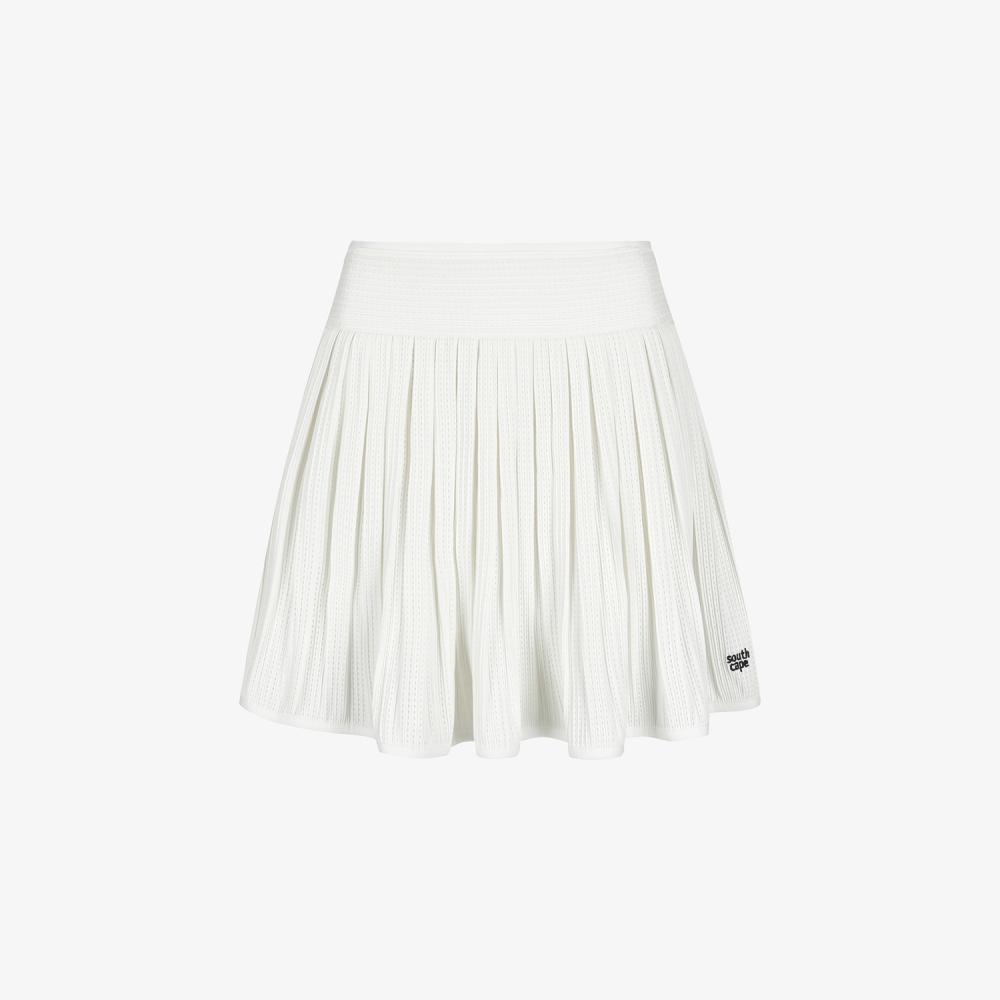 Mesh Dot Flare Skirt_WT