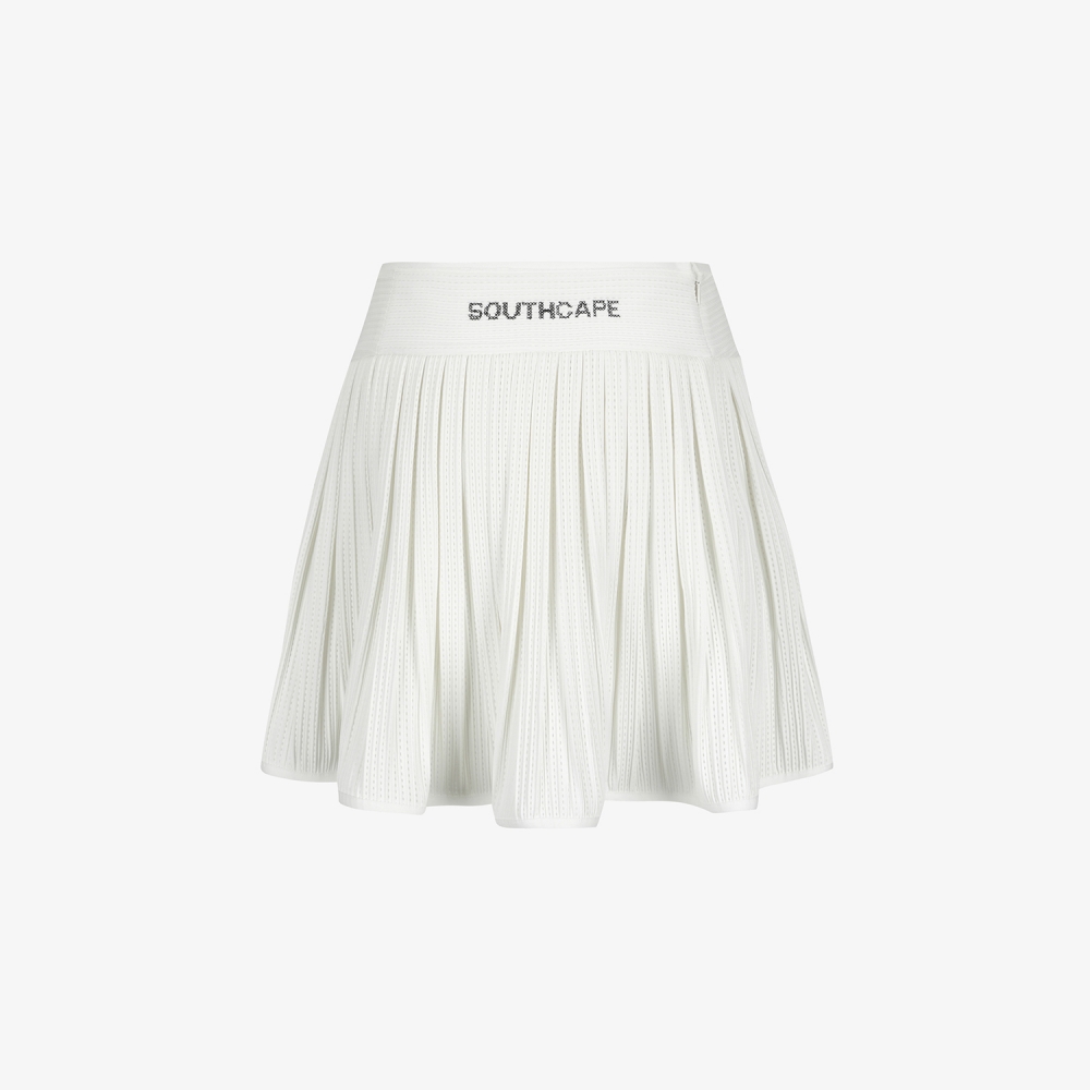 Mesh Dot Flare Skirt_WT