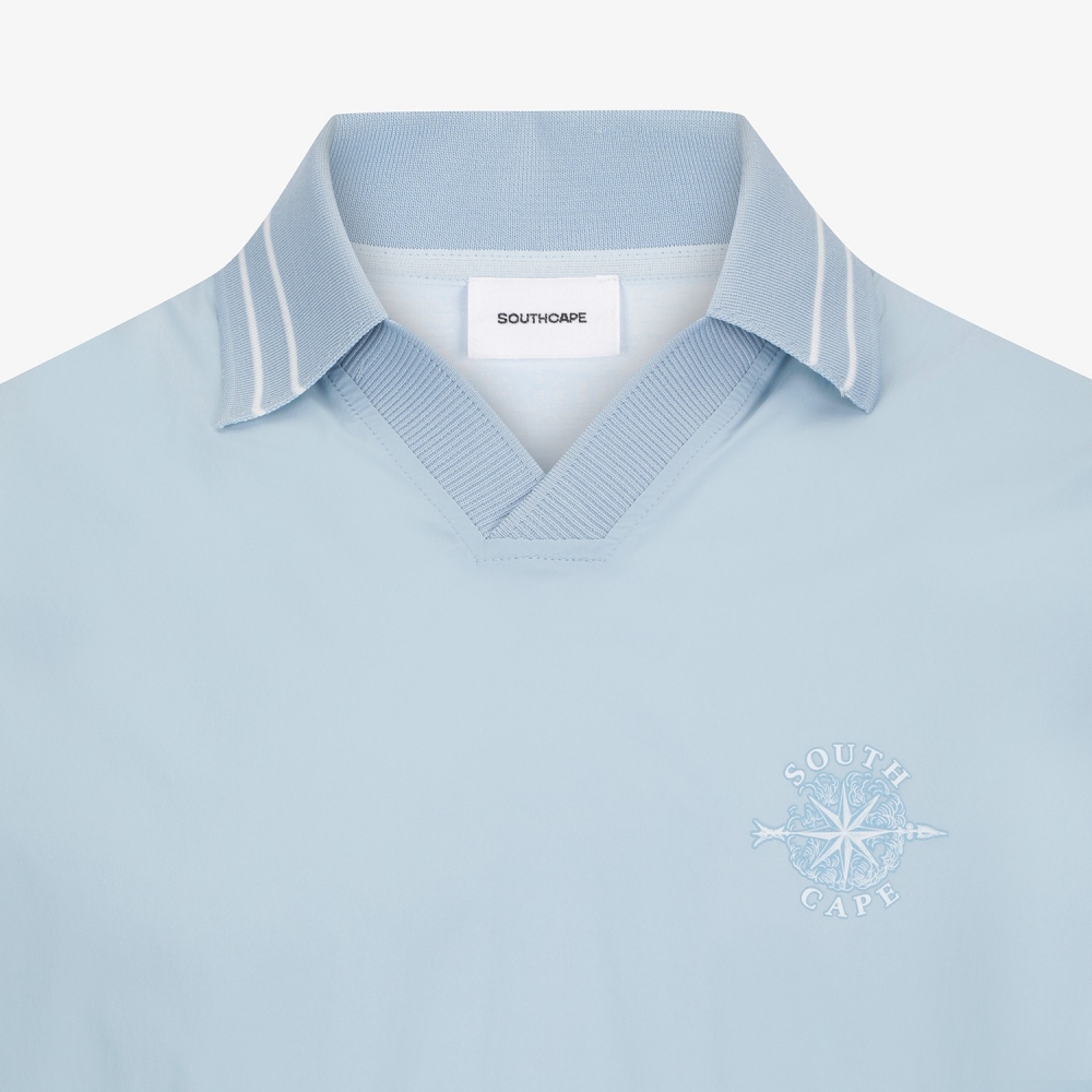 Open-Collar Short-Sleeve T-Shirt_LB