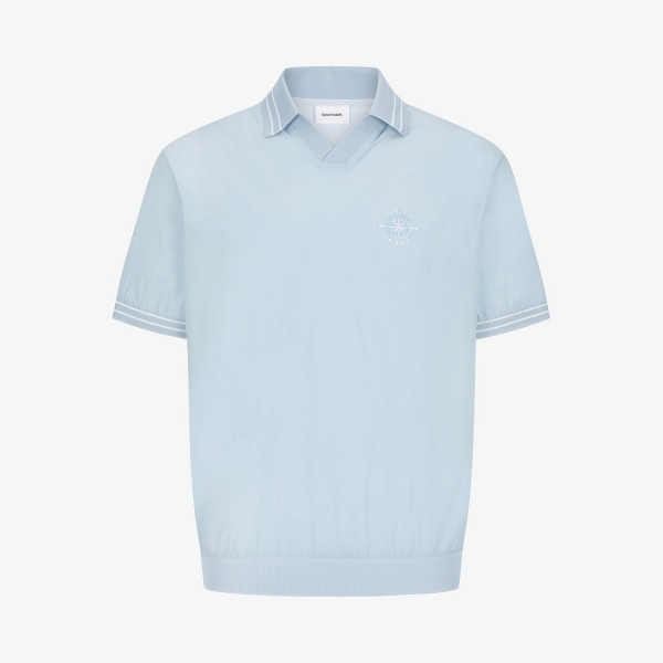 Open-Collar Short-Sleeve T-Shirt_LB