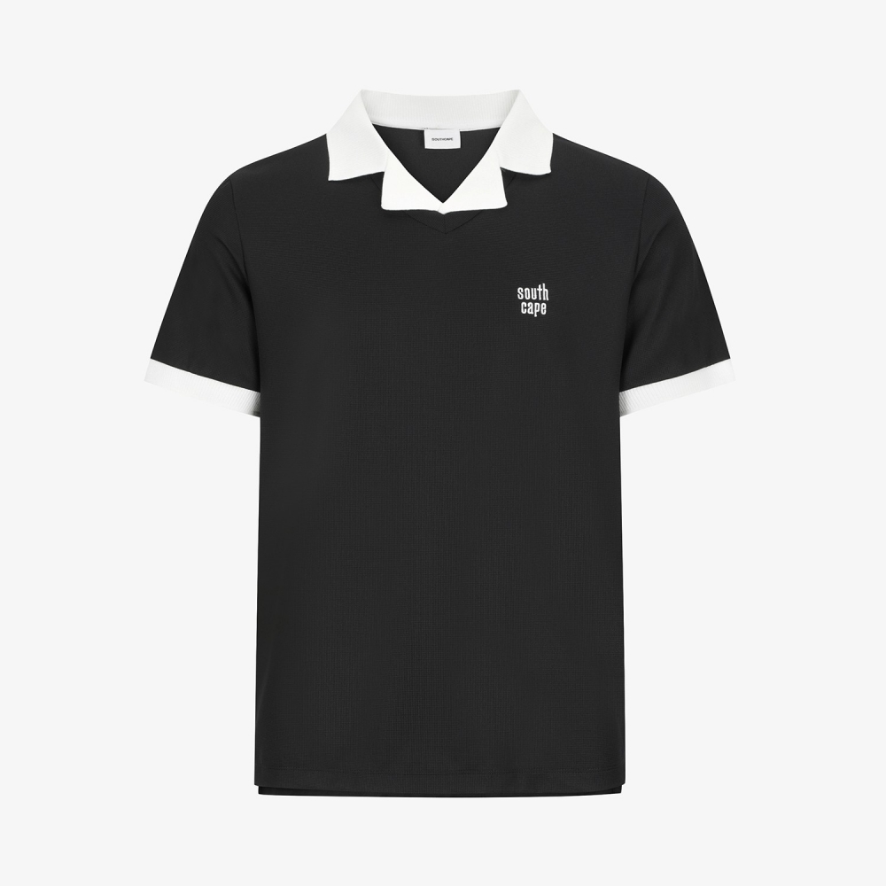 Layered Collar Short-Sleeve T-Shirt_BK