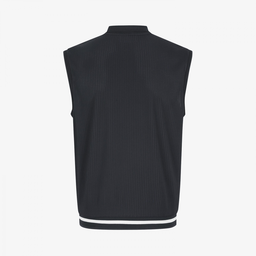 Mesh Dot Full-Zip Vest_BK
