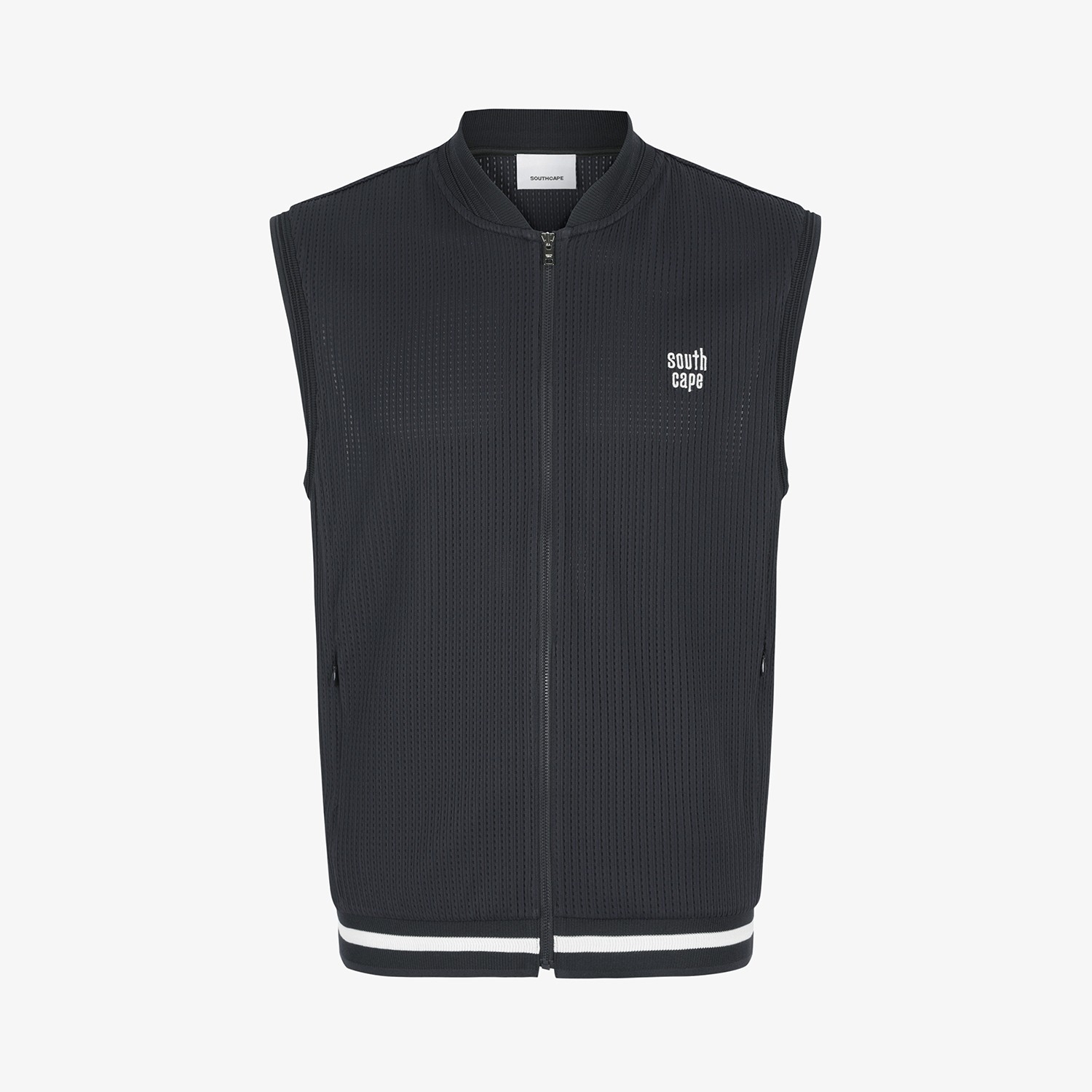 Mesh Dot Full-Zip Vest_BK
