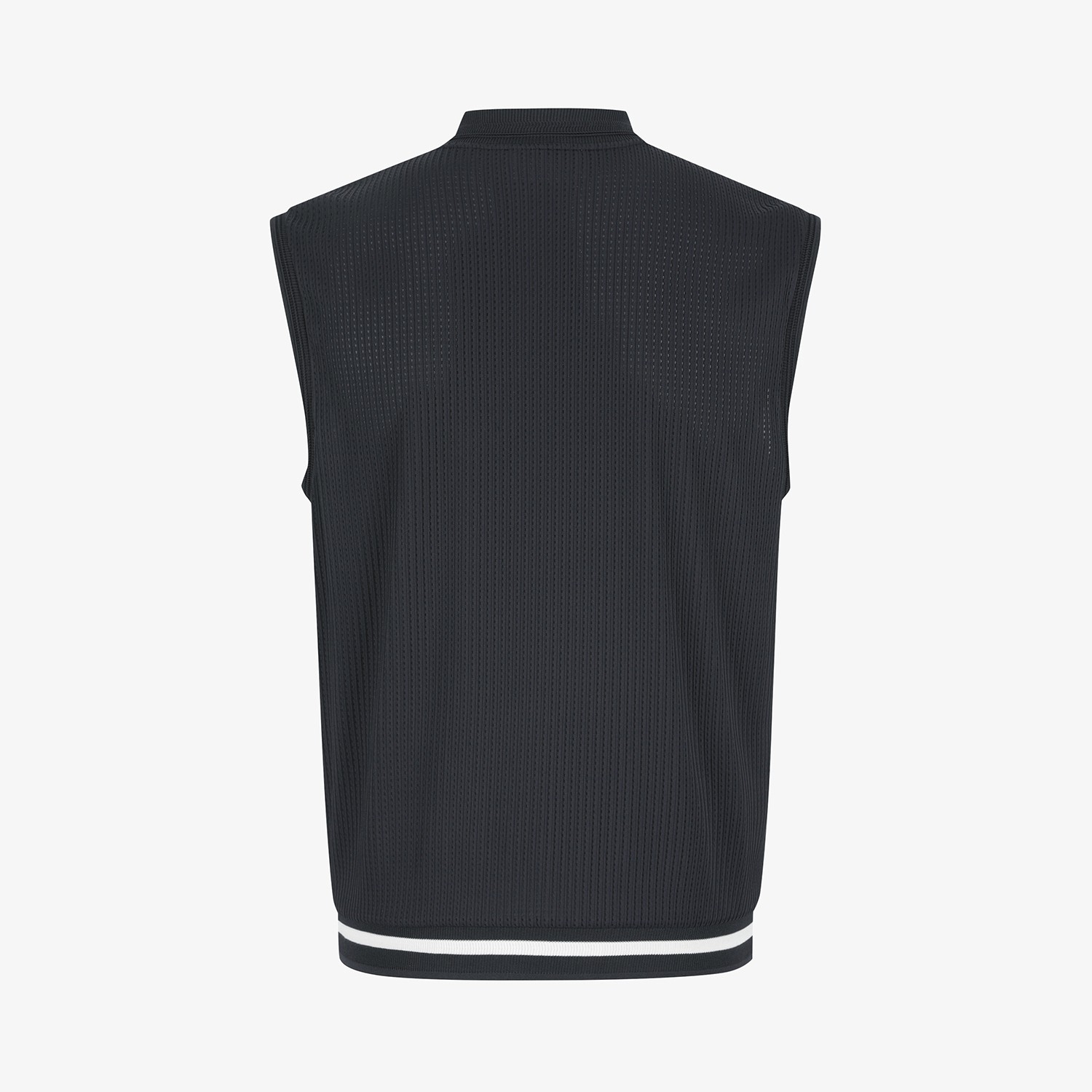 Mesh Dot Full-Zip Vest_BK